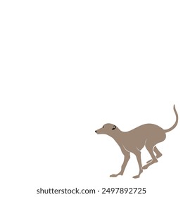 Spanish galgo, Greyhound black dog logo design icon vector template. silhouette image of a running dog.