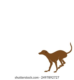 Spanish galgo, Greyhound black dog logo design icon vector template. silhouette image of a running dog.