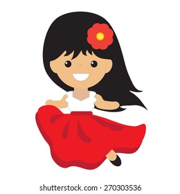 Spanish girl vector illustration