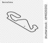 Spanish grand prix race track. circuit for motorsport and autosport. Vector illustration. Circuit de Barcelona-Catalunya