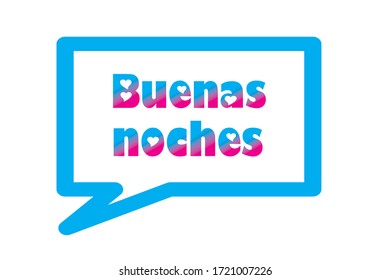 Spanish greeting buenas noches meaning good night in english.