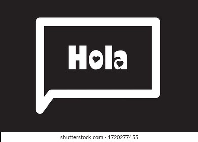 Spanish greeting Hola meaning hello in english.