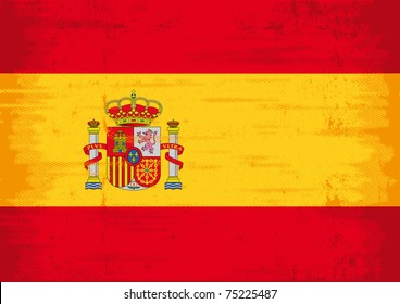 Spanish grunge flag. A flag of spain with a texture.