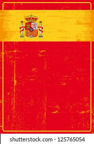 Spanish grunge poster. A red poster with the flag of spain for your advertising.