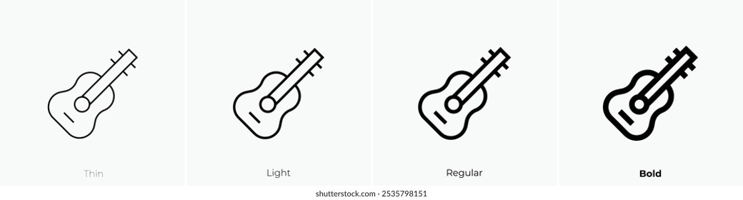 spanish guitar icon. Thin, Light Regular And Bold style design isolated on white background