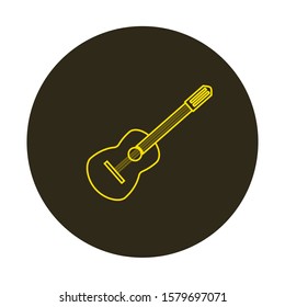 Spanish guitar icon vector formed with simple shapes