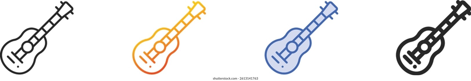 spanish guitar icon.Thin Linear, Gradient, Blue Stroke and bold Style Design Isolated On White Background