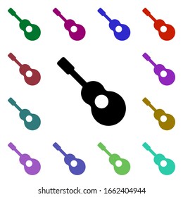 Spanish guitar multi color style icon. Simple glyph, flat vector of web icons for ui and ux, website or mobile application