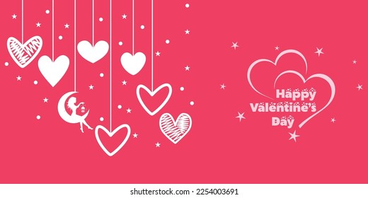 Spanish Happy Valentines Day greeting card with Valentines" text - valentines day lettering with valentine heart - Valentine Background vector illustration 2023, valentines vector