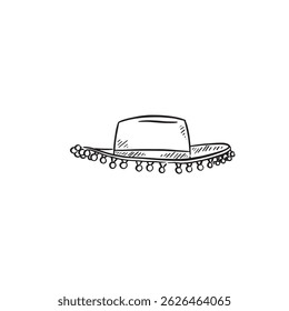 Un sombrero español con pompones.