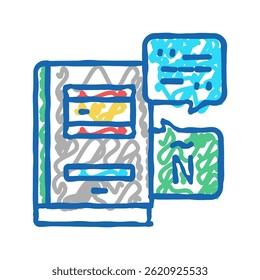 spanish language school lesson doodle icon sketch vector. spanish language school lesson sign. isolated symbol illustration