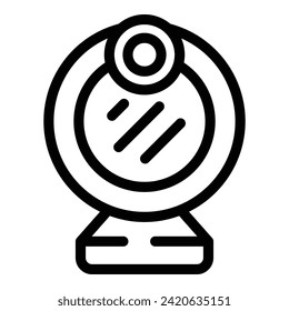 Spanish lesson camera icon outline vector. Podcast culture. Skill online