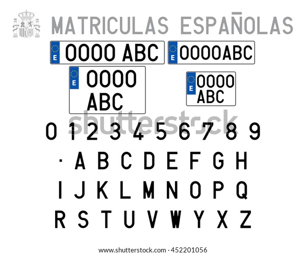 spanish-license-plates-stock-vector-royalty-free-452201056