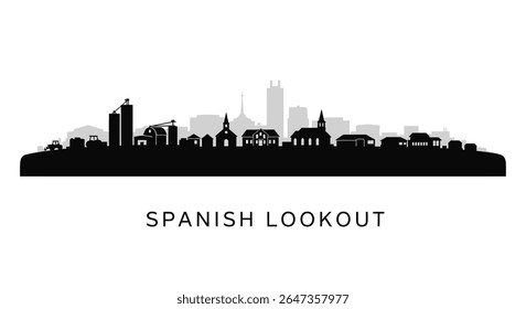 Spanish Lookout Skyline Silhouette Minimalist City.