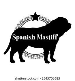  Spanish Mastiff dog silhouette, dog, dog breeds,  vector, silhouette, logo design, animal, illustration, icon, sign, black, pet