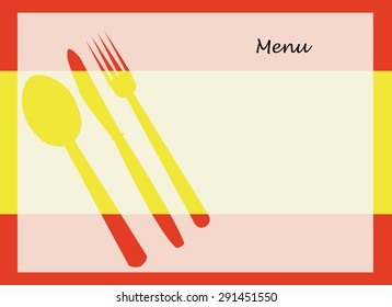 Spanish Menu Vector template over flag of Spain