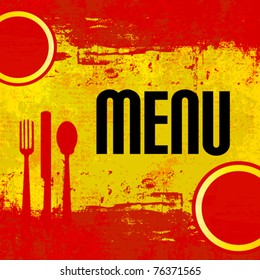 Spanish Menu Vector template over flag of Spain