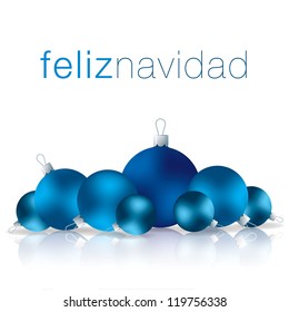 Spanish Merry Christmas bauble card in vector format.