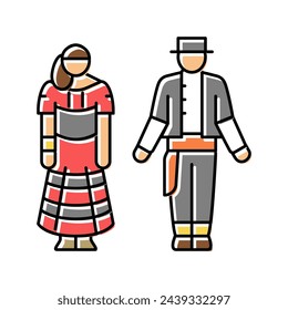 spanish national clothes color icon vector. spanish national clothes sign. isolated symbol illustration
