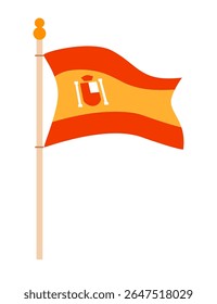 Bandeira nacional espanhola - objeto colorido em estilo de design plano