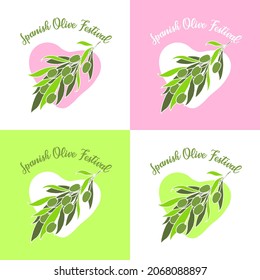 Spanish Olive Festival illustration with different color