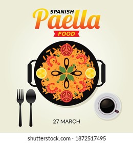 Spanish Paella Day Vector Illustration. Suitable for greeting card poster and banner.	