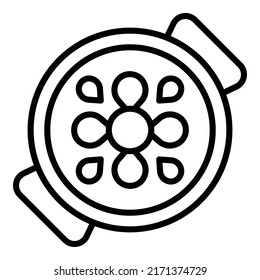 Spanish paella icon outline vector. Fish cuisine. Tapas lunch