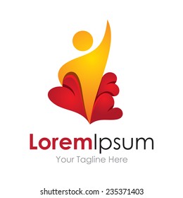 Spanish passion dance model man with hearts concept elements icon logo