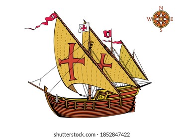 Spanish postal caravel latina 15-16 centuries