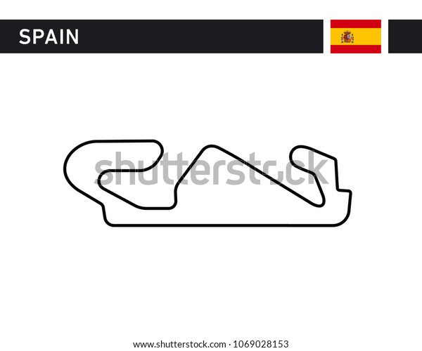 Spanish race track, circuit for\
motorsport and auto sport. Vector illustration\
road.