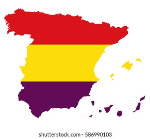 Spanish Republic flag map