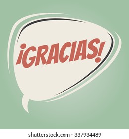 burbuja de habla retro española que significa gracias