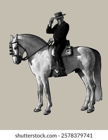 The Spanish rider on a white horse