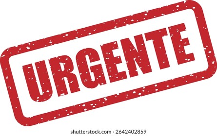 Spanish rubber stamp reading “URGENTE” (Urgent). Ideal for important documents, rush labels, or attention-grabbing designs