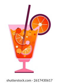 Spanish sangria - colorful flat design style object