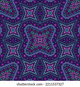 Spanisches nahtloses Ornament, Vektordesign. Boho geometrischer Hintergrund. Schriftzeichen im ethnischen Stil. Stickereimotive im Volksstil.