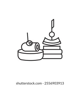 Spanish snack icon Thin line art collection