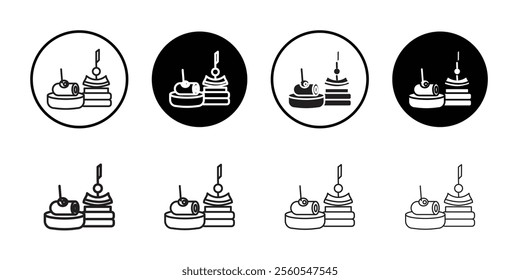 Spanish snack icon Thin line flat illustration