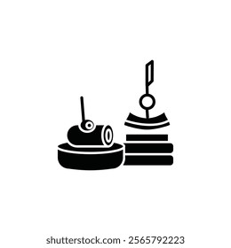 Spanish snack icon Vector flat thin line illustration