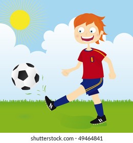 Spanish soccer player in vector format