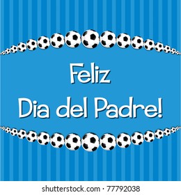 Spanish Soccer theme Father's Day card in vector format.