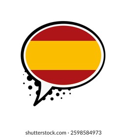 Spanish speaking, Spanish language, Spanish flag bubble - vector illustration