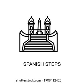 Spanish Steps landmark icon in vector. Logotype