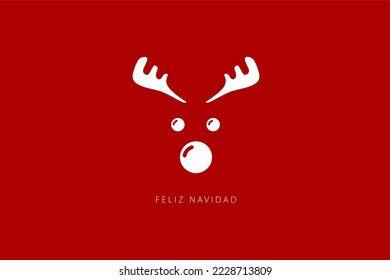 Spanish text: Feliz Navidad. Merry Christmas. Vector illustration. Cartoon