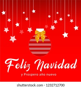 Spanish text for Merry Christmas greeting. 