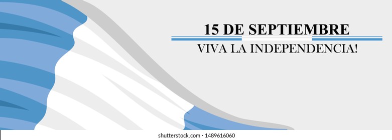 Spanish text: September 15, Long live the Independence! Happy Independence day of Guatemala. the national holiday of Guatemala Vector illustration. Suitable for greeting card, poster and banner.