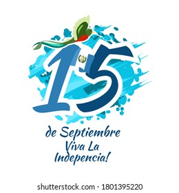 Spanish text: September 15, Long live the Independence! Happy Independence day of Guatemala vector illustration. Suitable for greeting card, poster and banner.