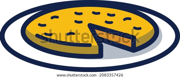 Spanish\
tortilla illustration icon design flat\
food