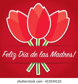 Spanish tulip Mother's Day card in vector format.