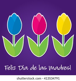 Spanish tulip Mother's Day card in vector format.